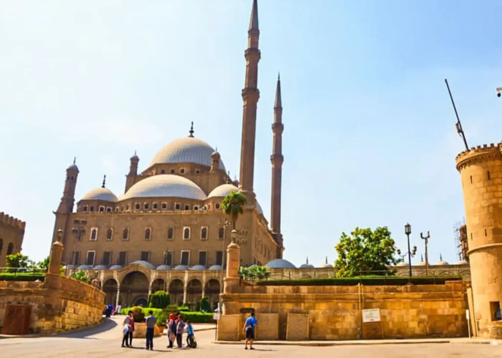 Mosque of Muhammad Ali Citadel Cairo view from below