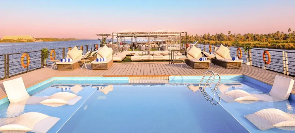 travelers relaxing Nile cruise deck