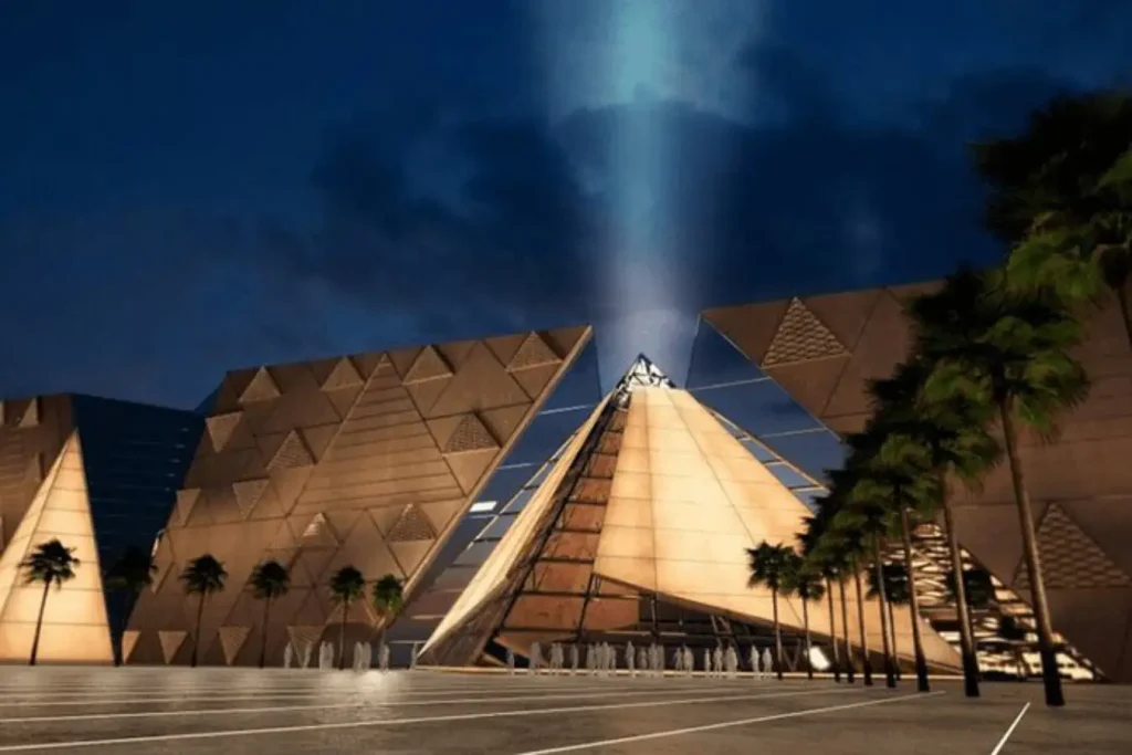 Grand Egyptian Museum exterior facade Giza