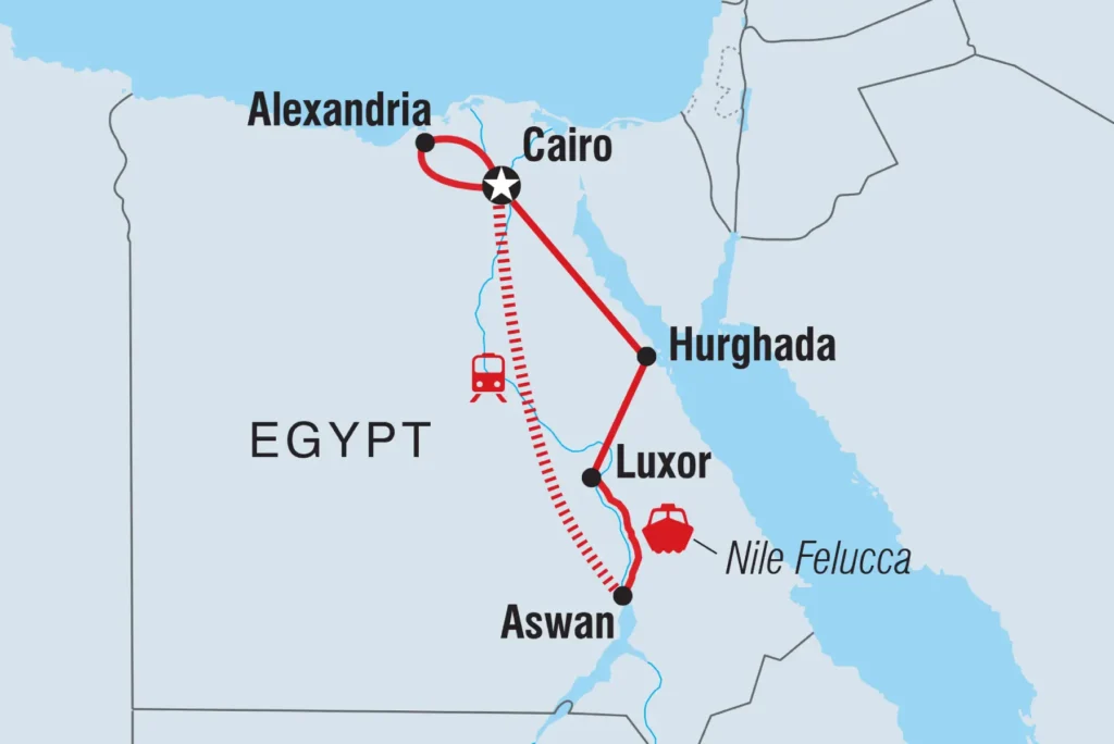  Cairo Alexandria Luxor map