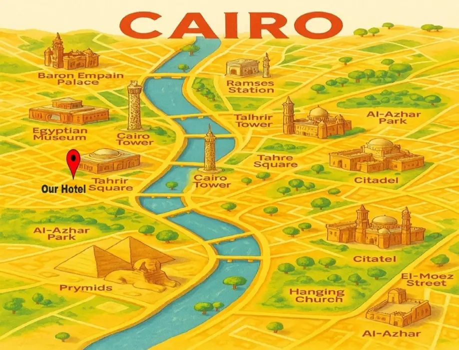 central Cairo points of interest map