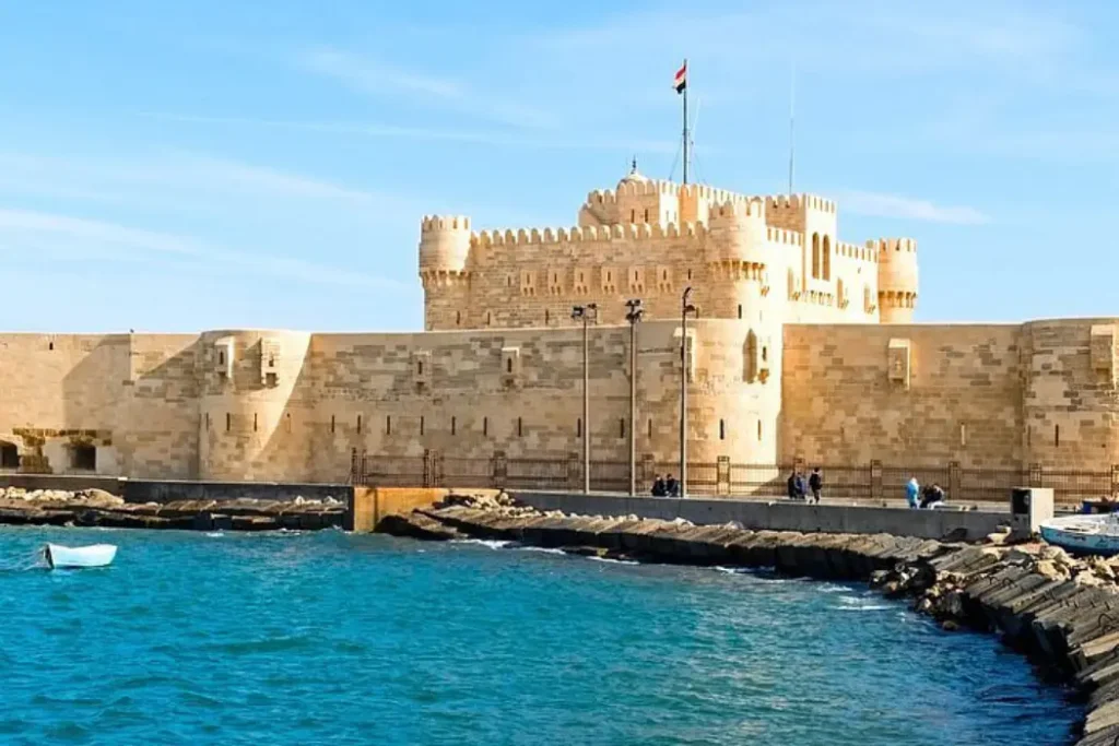 Citadel of Qaitbay, Alexandri,a sunse,t Mediterranean view